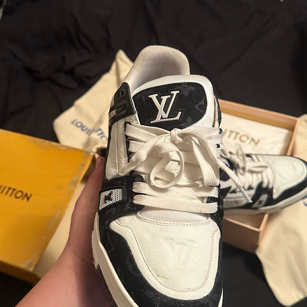 Louis Vuitton Black and White Chunky Sneakers - Picture 3 of 5